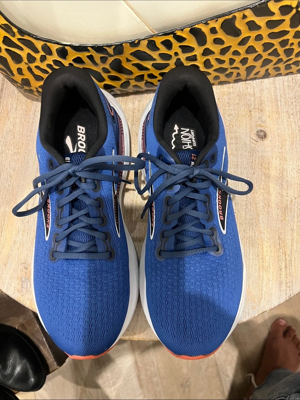 Brooks Glycerin 21 Women's Blue Running Shoes with Orange Accents Size 10.5